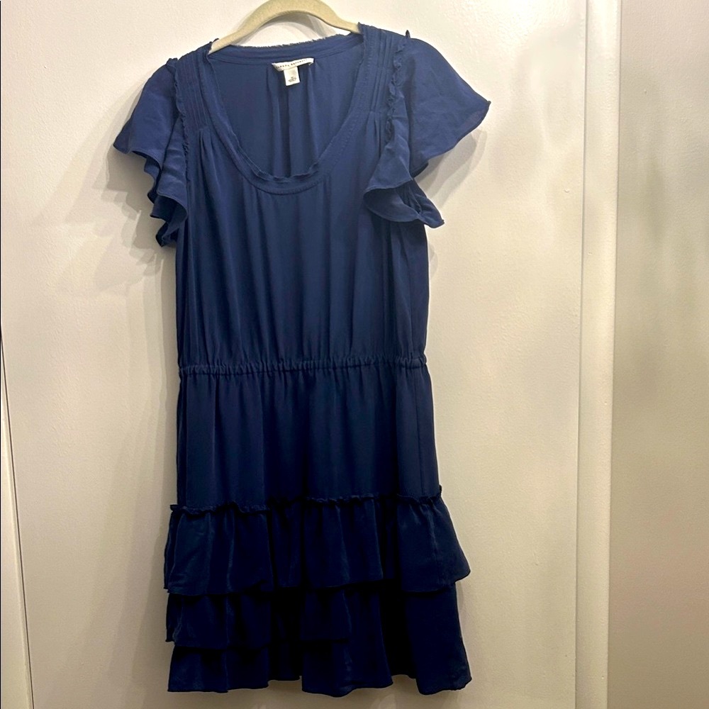 Banana Republic Deep Blue Ruffle Mini Dress